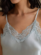 [Harmaansininen] SilkSilky-FI Spaghetti Strap V Neck Camisole Setti 004