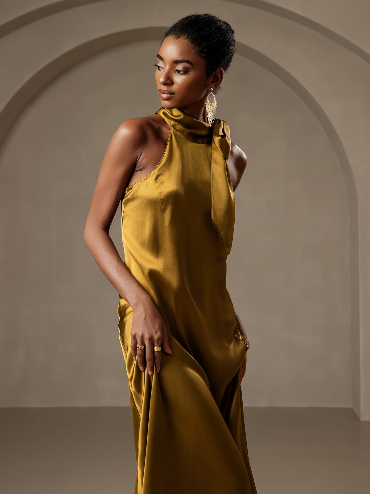 [Ruskea] SilkSilky-FI 19Momme Dress 007