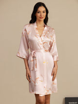 [Pinkki] SilkSilky-FI 3/4 Sleeve Naisten Aamutakki 005