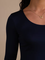 [Tummansininen] SilkSilky-FI Half Sleeve Naisten T-paita 004
