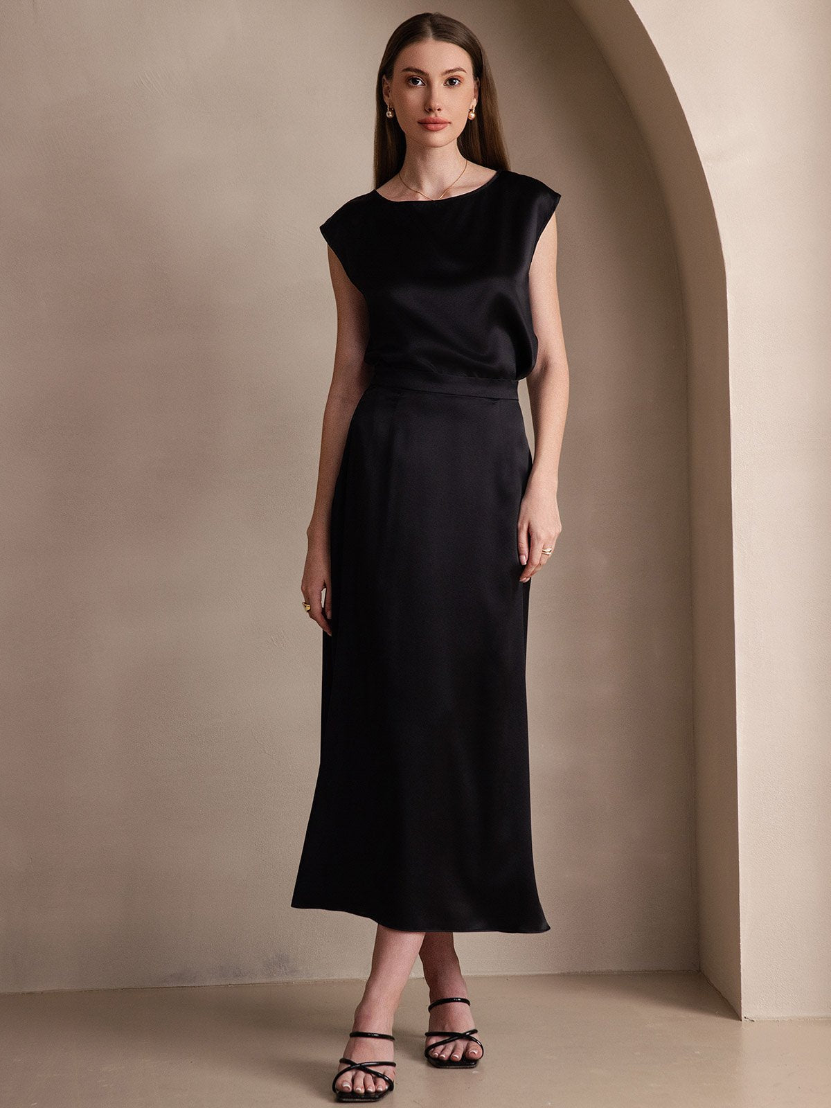 [Musta] SilkSilky-FI 19Momme Skirt 005