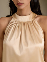 [Samppanja] SilkSilky-FI Sleeveless Halterneck Naisten T-paita 004