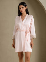 [Pinkki] SilkSilky-FI 3/4 Sleeve Naisten Aamutakki 003