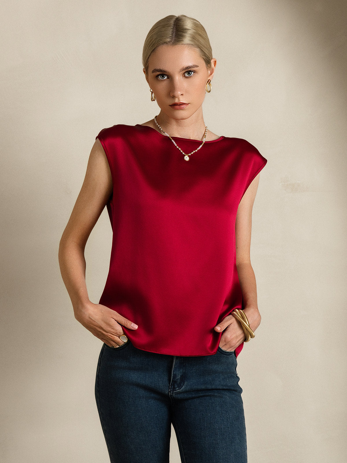[Viini] SilkSilky-FI 19Momme Womens T-Shirt 006