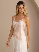 [Pinkki] SilkSilky-FI Spaghetti Strap V Neck Camisole Top 003