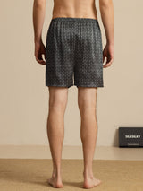 [Musta Ginkgo] SilkSilky-FI Men's Sleep Shorts 002