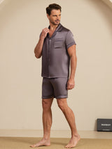 [Purppuranharmaa] SilkSilky-FI Short Sleeve Notkokaulus Miesten Pyjamat 004