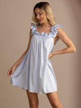 [Harmaansininen] SilkSilky-FI Sleeveless Square Neck Yöpaita 005