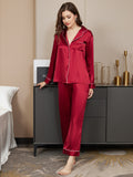 SilkSilky-FI Womens Pajamas Tummanpunainen 005