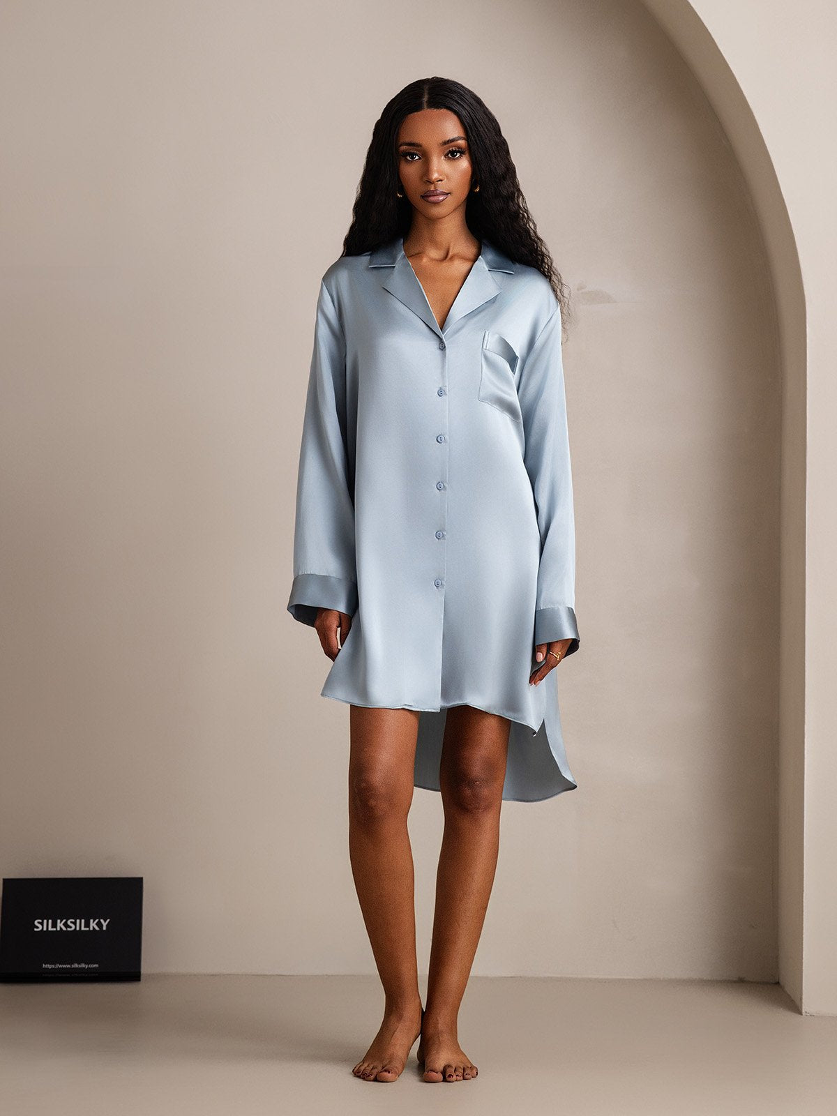 [Harmaansininen] SilkSilky-FI Nightgown 003
