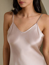 [Varjonharmaa] SilkSilky-FI Spaghetti Strap V Neck Mekko 004