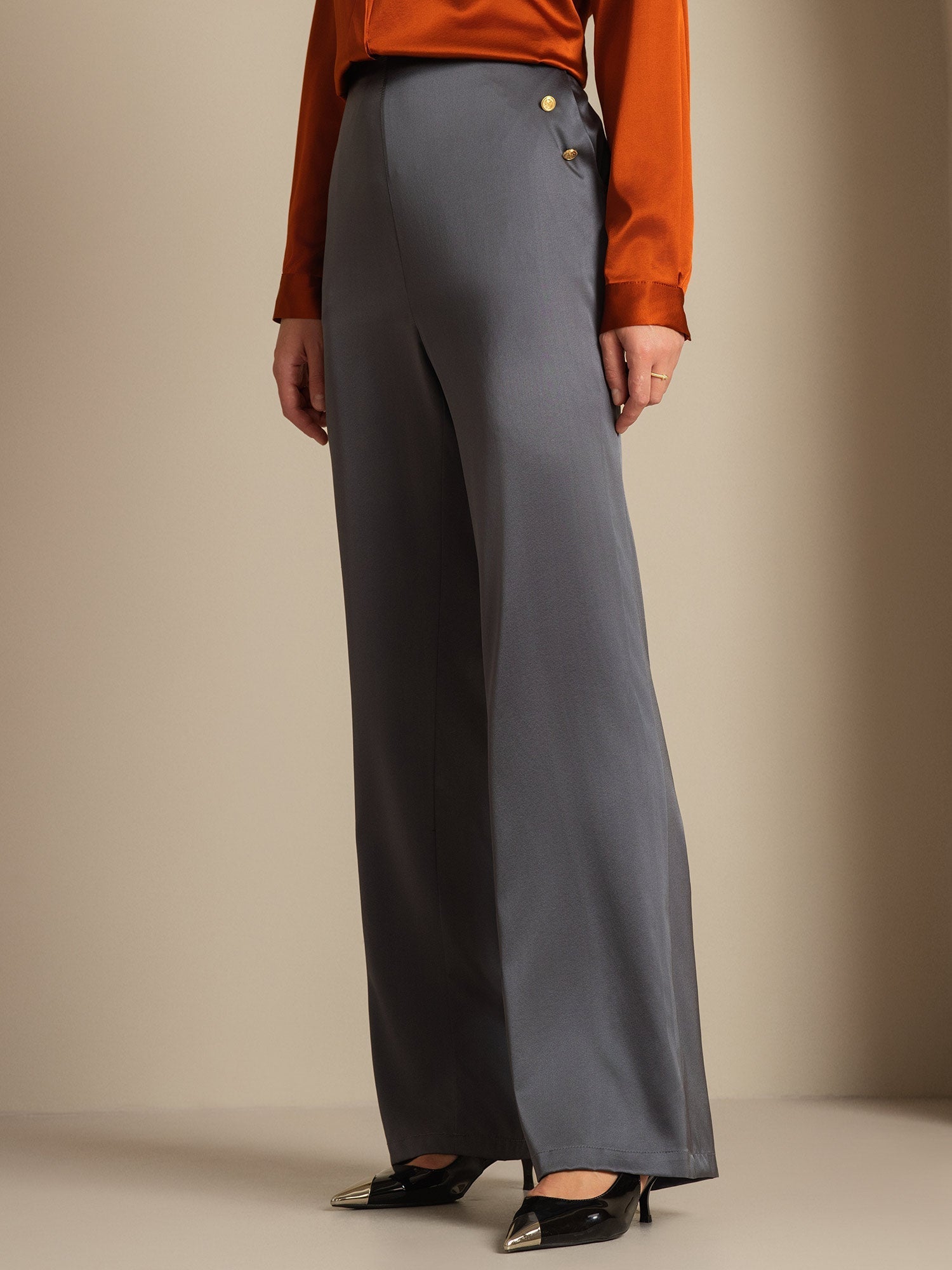 [Tumman Harmaa] SilkSilky-FI 19Momme Womens Pants 005,