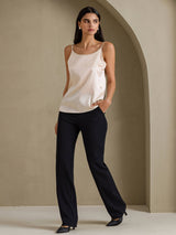 [Beige] SilkSilky-FI Spaghetti Strap Camisole Top 006