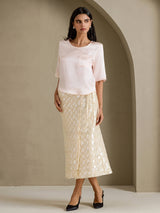 [Pinkki] SilkSilky-FI Half Sleeve Naisten T-paita 006