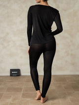 [Musta] SilkSilky-FI Long Sleeve Round Neck Naisten Pitkät Alusvaatteet 002
