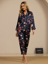 [Laivasto Kukka] SilkSilky-FI Long Sleeve Notkokaulus Naisten Pyjamat 004