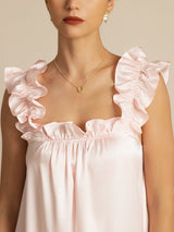 [Pinkki] SilkSilky-FI Sleeveless Square Neck Yöpaita 005