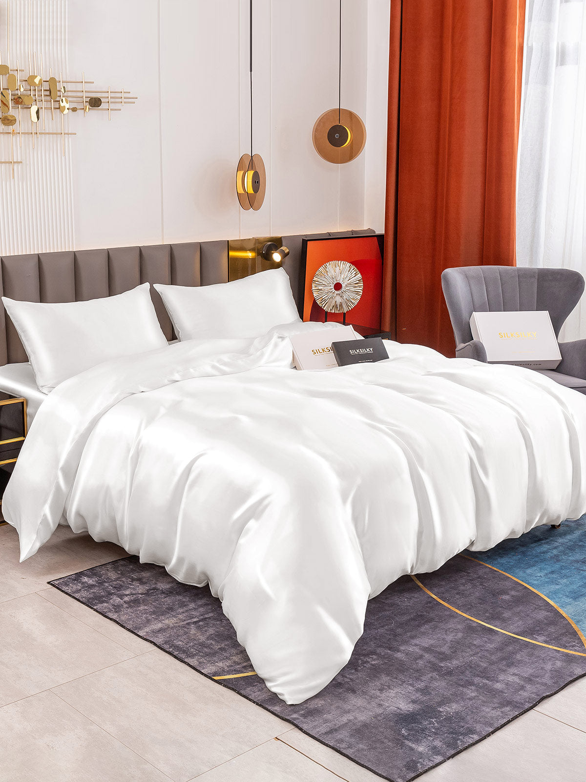 [Valkoinen] SilkSilky-FI 19Momme Bedding Set 002
