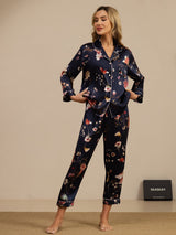[Laivasto Kukka] SilkSilky-FI Long Sleeve Notkokaulus Naisten Pyjamat 003