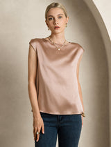 [Toscana] SilkSilky-FI Cap Sleeve Round Neck Naisten T-paita 001