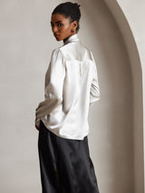 [Vaalean Harmaa] SilkSilky-FI Long Sleeve Tie Neck Naisten Puserot 002