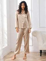 [Samppanjankulta] SilkSilky-FI Long Sleeve Notkokaulus Naisten Pyjamat 003