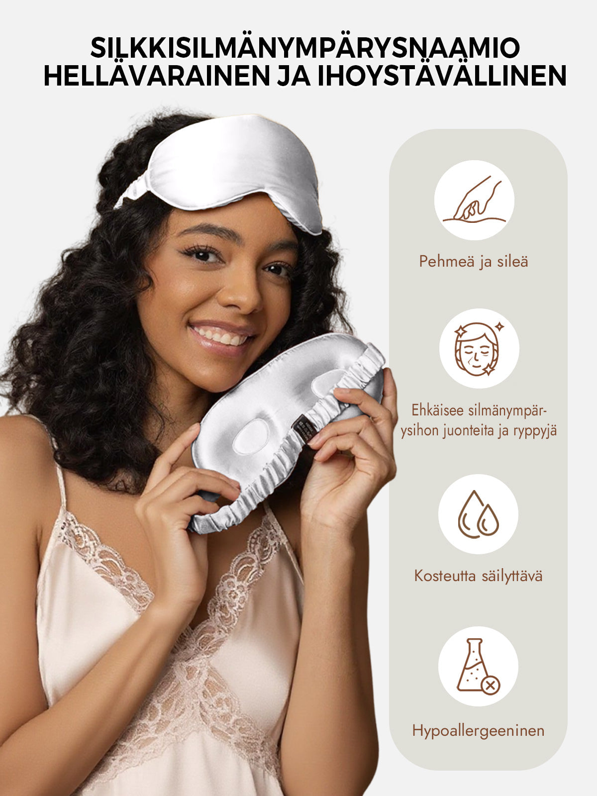 [Vaalean Harmaa] SilkSilky-FI Eye Mask 003