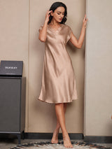 [Toscana] SilkSilky-FI Cap Sleeve V Neck Yöpaita 001