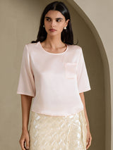 [Pinkki] SilkSilky-FI Half Sleeve Naisten T-paita 003