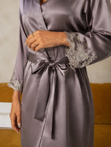 [Purppuranharmaa] SilkSilky-FI 3/4 Sleeve Naisten Aamutakki 004