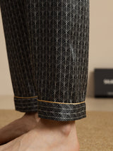 [Musta Ginkgo] SilkSilky-FI Men's Sleep Shorts 004
