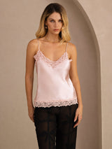 [Pinkki] SilkSilky-FI Spaghetti Strap V Neck Camisole Top 001