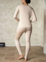 [Tan] SilkSilky-FI Long Sleeve Round Neck Naisten Pitkät Alusvaatteet 002