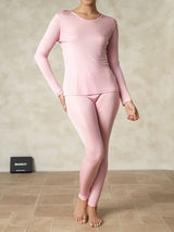 [Pinkki] SilkSilky-FI Long Sleeve Round Neck Naisten Pitkät Alusvaatteet 003