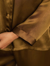 [Ruskea] SilkSilky-FI Long Sleeve Notkokaulus Naisten Pyjamat 008