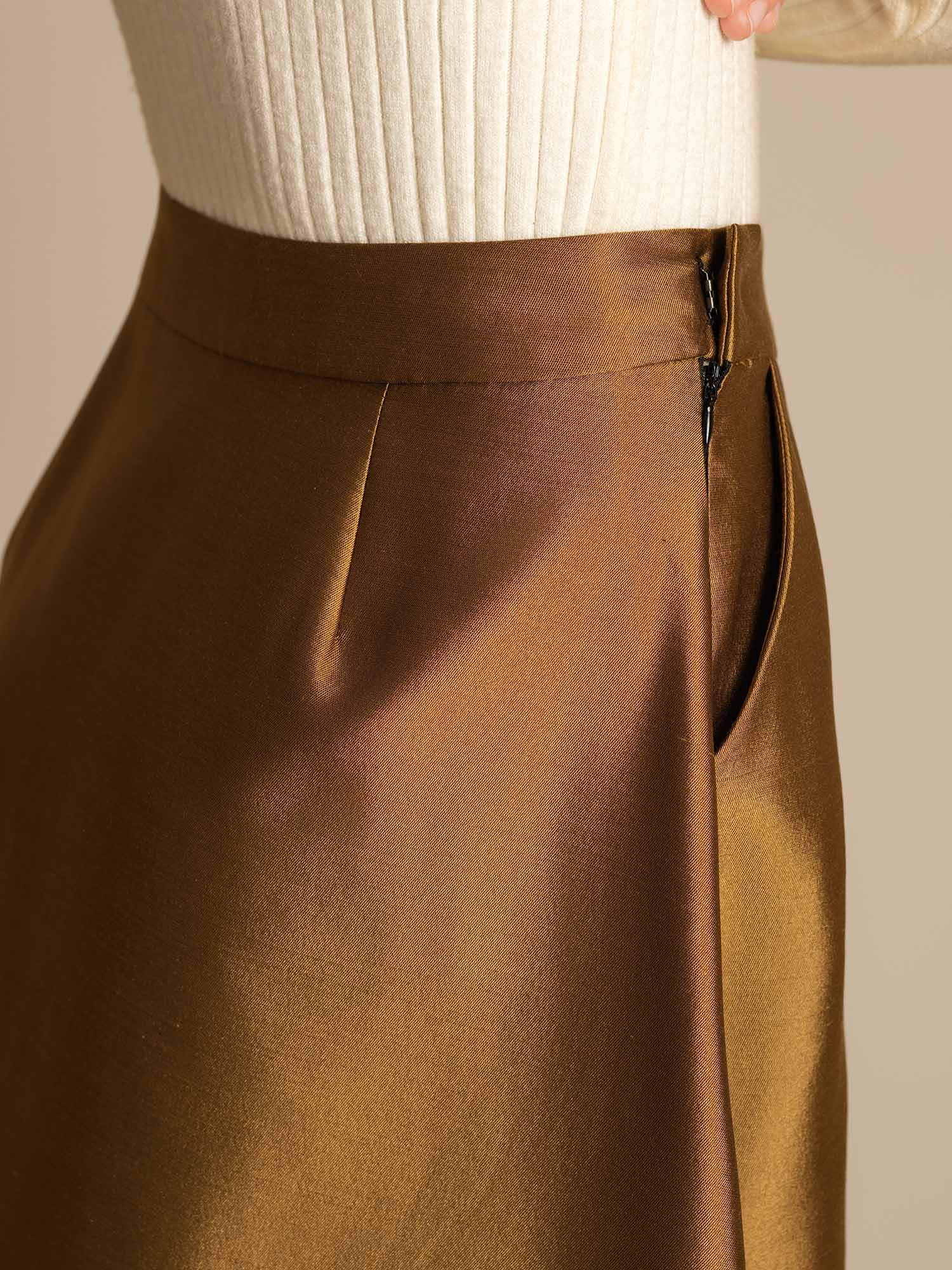 [Pronssi] SilkSilky-FI 32Momme Silk-Wool Blend Skirt 004,
