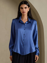 [Aito Petrooli] SilkSilky-FI Long Sleeve Lapel Collar Naisten paita 001