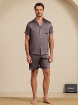 [Purppuranharmaa] SilkSilky-FI Short Sleeve Notkokaulus Miesten Pyjamat 003