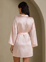 [Vaalea Pinkki] SilkSilky-FI 3/4 Sleeve Naisten Aamutakki 002