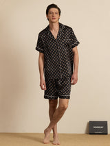 [Musta Ketju] SilkSilky-FI Short Sleeve Notkokaulus Miesten Pyjamat 006