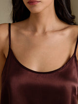 [Ruskea] SilkSilky-FI Spaghetti Strap Camisole Setti 004