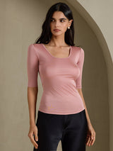 [Kamee Ruusu] SilkSilky-FI Half Sleeve Naisten T-paita 005