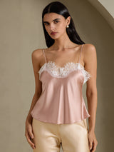 [Toscana] SilkSilky-FI Spaghetti Strap V Neck Camisole Top 001