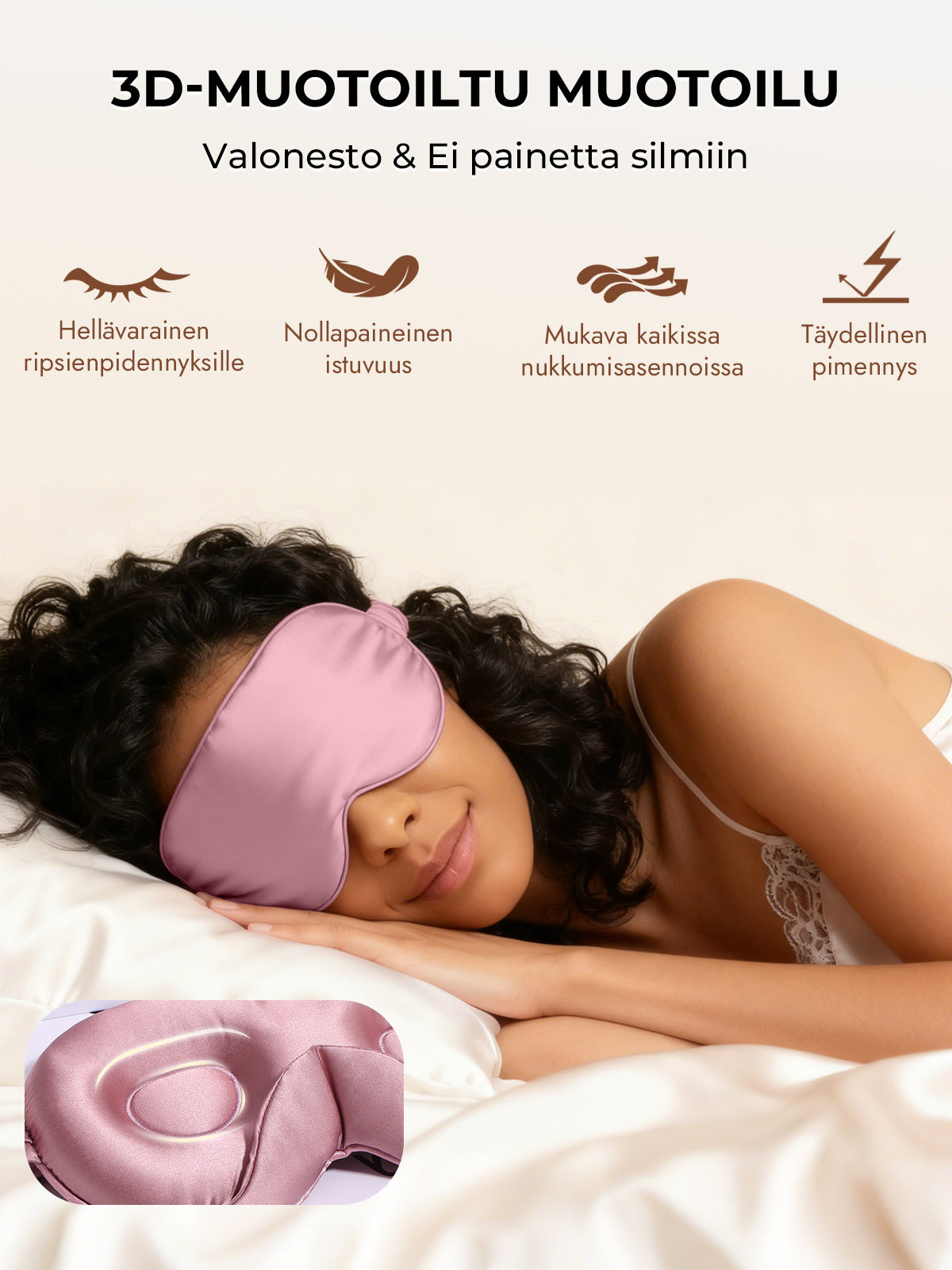 [Vaalean Mauve] SilkSilky-FI Eye Mask 006