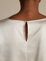 [Valkoinen] SilkSilky-FI Long Sleeve Boat Neck Pusero 005