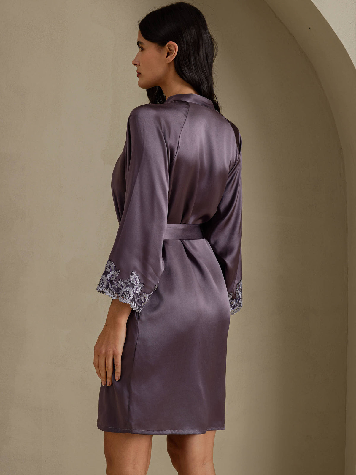 [Purppuranharmaa] SilkSilky-FI 3/4 Sleeve Naisten Aamutakki 002