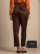 [Tumma Suklaa] SilkSilky-FI 19Momme Womens Pants 002