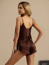 [Ruskea] SilkSilky-FI Spaghetti Strap Camisole Setti 002
