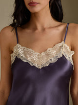 [Purppuranharmaa] SilkSilky-FI 3/4 Sleeve V Neck Yöpaita ja Aamutakkisetti 006