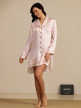 [Pinkki] SilkSilky-FI Long Sleeve Lapel Collar Unipaita 007